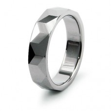 Faceted Tungsten Band for Men and Women 5.5 mm